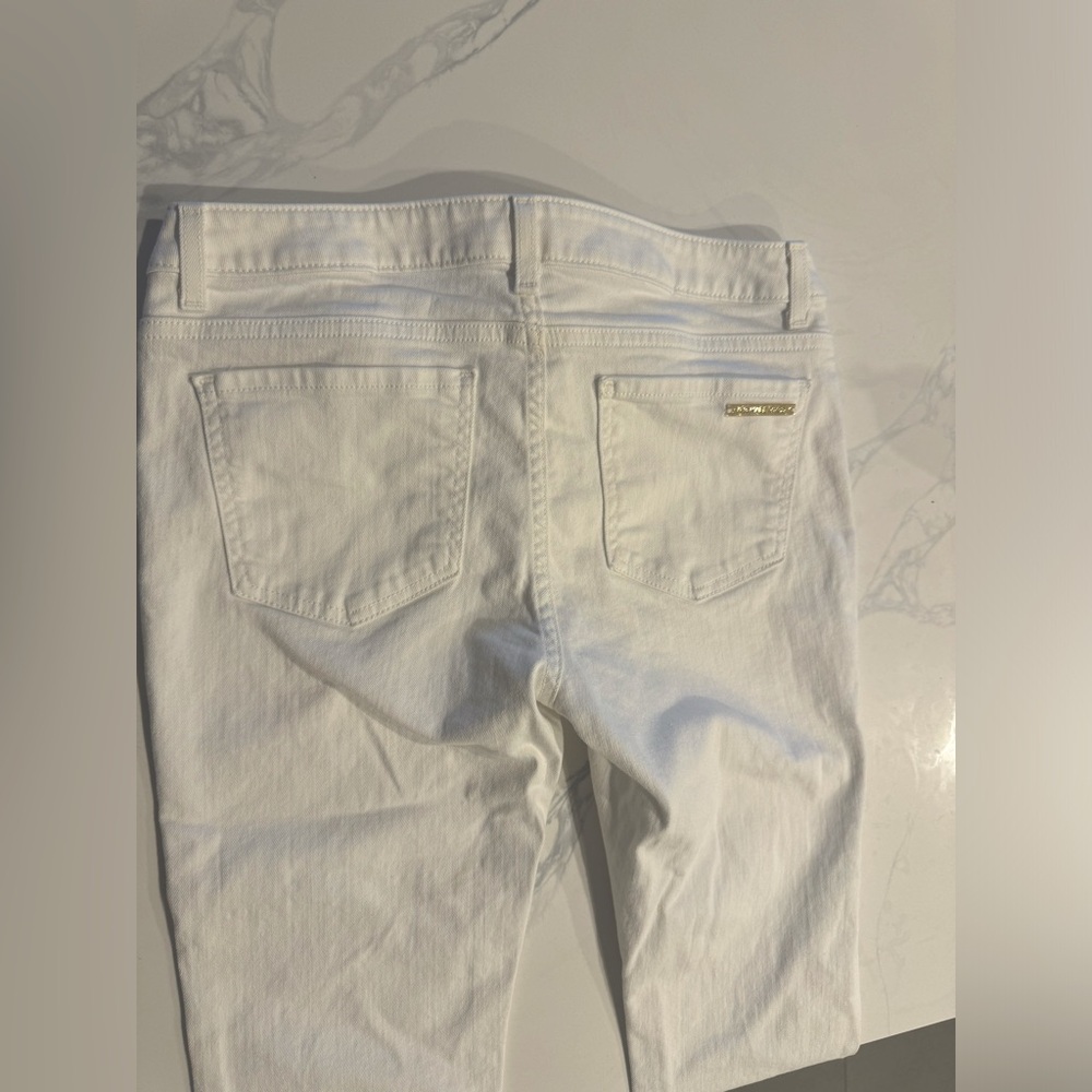 Michael Kors skinny capri/ ankle cropped white denim size 8